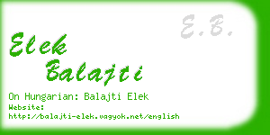 elek balajti business card